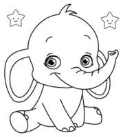 Bebê elefante para pintar