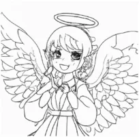 Desenho de anime de anjo para imprimir