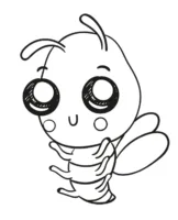 Desenho de abelha kawaii