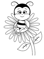 Desenho de abelha na flor