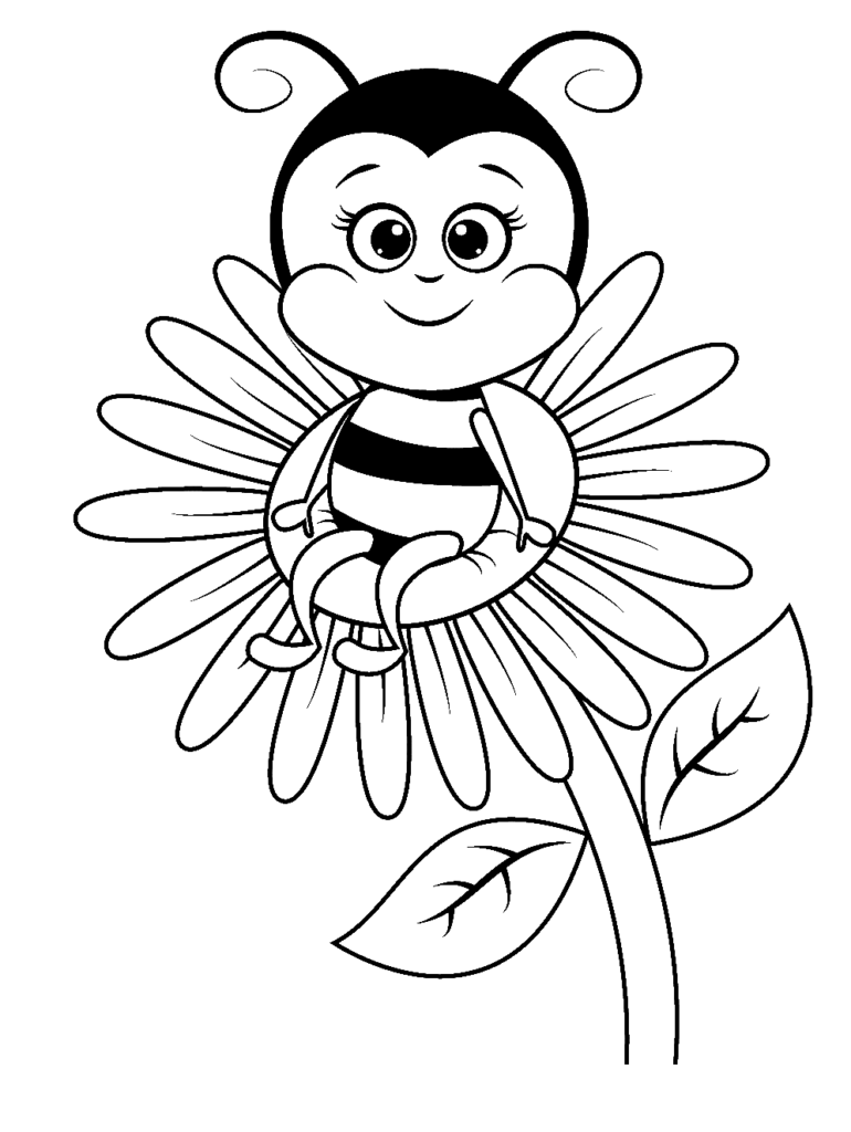 desenho de abelha na flor