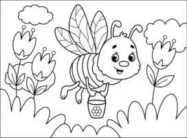 Desenho de abelha para pintar