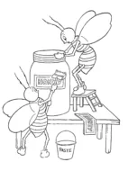 Desenho de abelhinhas com mel