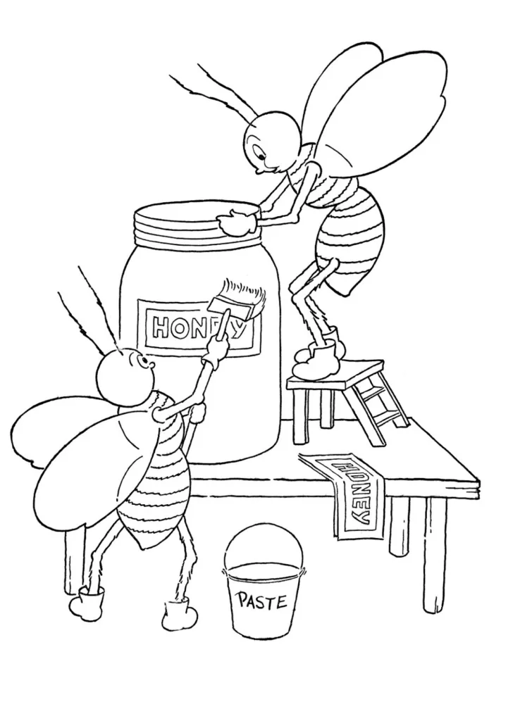 desenho de abelhinhas com mel