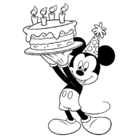 Desenho de aniversário para colorir Mickey