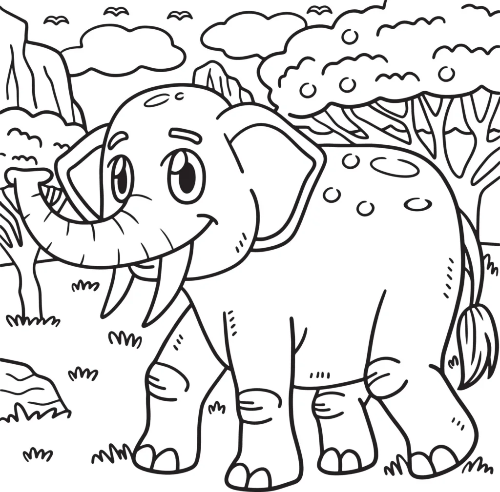 Desenho de elefante na África