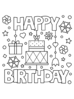 Desenho de feliz aniversário – Happy Birthday