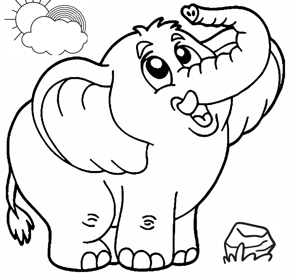 Elefante engraçado para imprimir