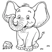 Elefante feliz para pintar