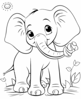 Elefantinho charmoso para imprimir