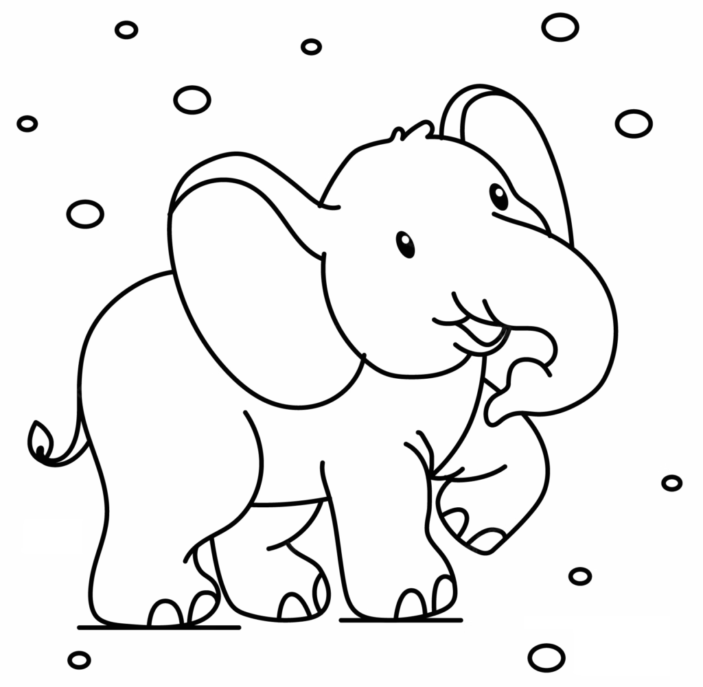 elefantinho fofo para colorir