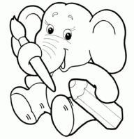 Elefantinho que gosta de desenhar