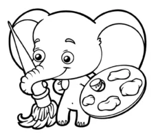 Filhote de elefante criativo