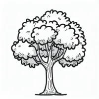 Árvore com tronco fino para pintar