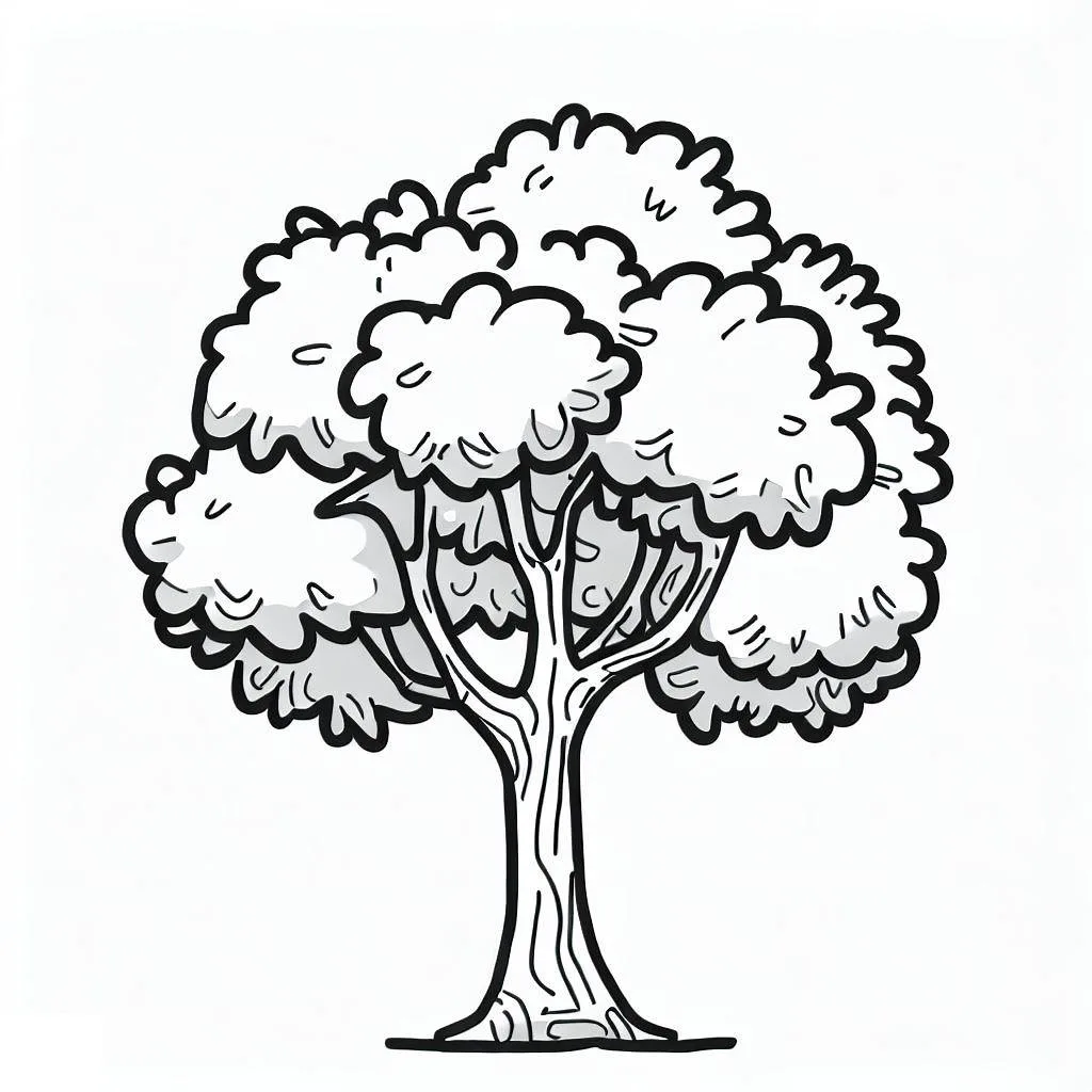 árvore com tronco fino para pintar