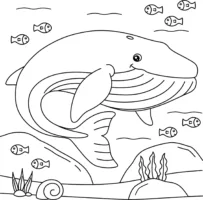 Desenho de baleia azul