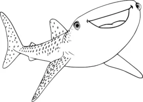 Desenho de baleia com a boca aberta