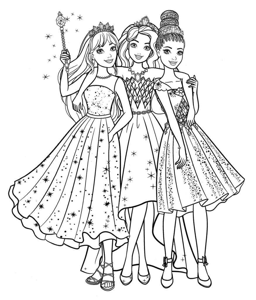 Desenho da Barbie negra com amigas